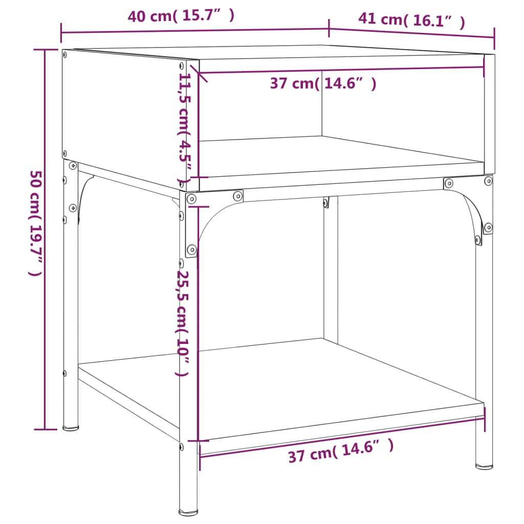 Bedside Tables 2 Pcs 40X41X50 Cm Engineered Wood