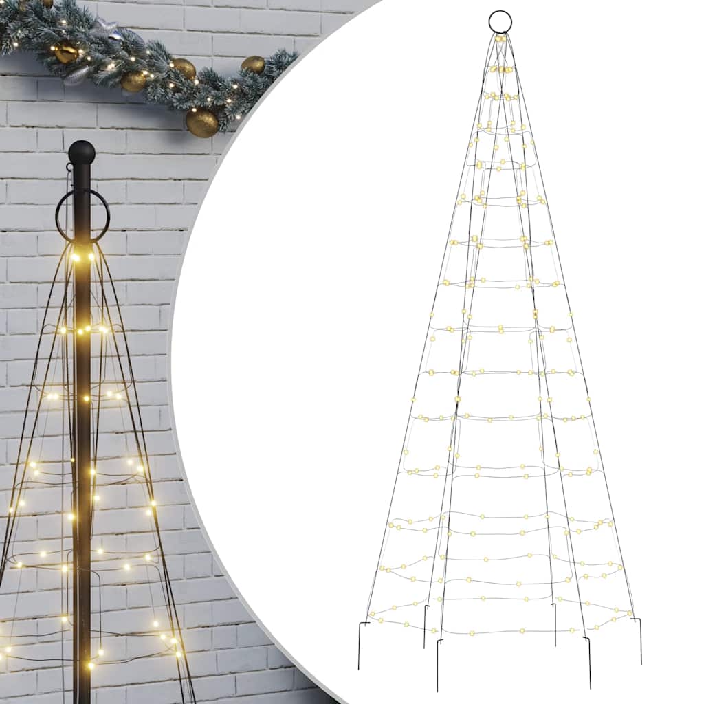 Led Christmas Tree On Flagpole 200 Leds