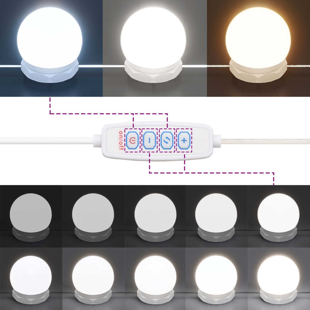 Dressing Table With Led Lights 96X40X142 Cm