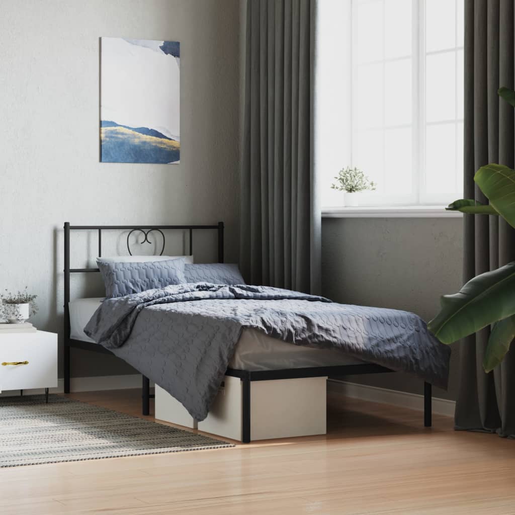 Metal Bed Frame Without Mattress With Footboard 75X190Cm