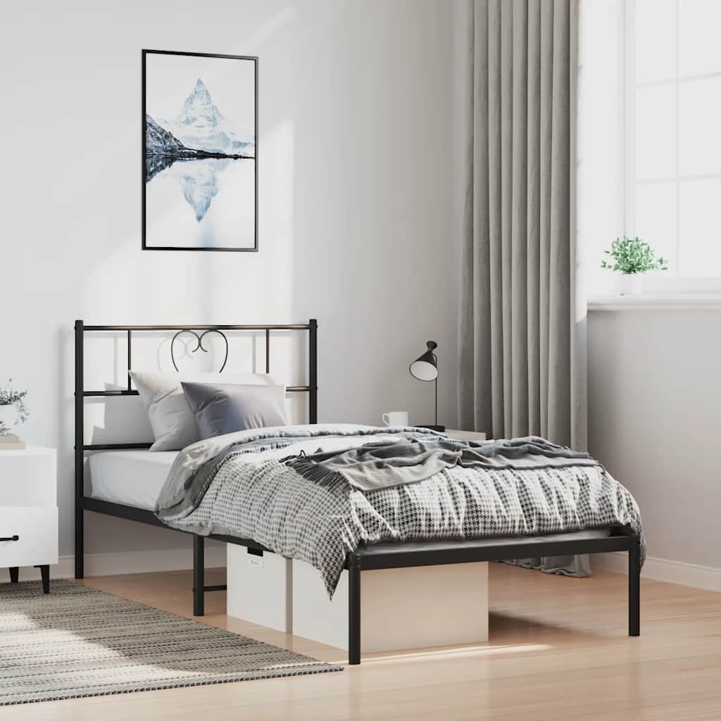 Metal Bed Frame Without Mattress With Footboard 75X190Cm