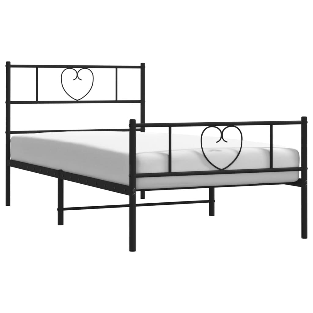 Metal Bed Frame Without Mattress With Footboard 75X190Cm