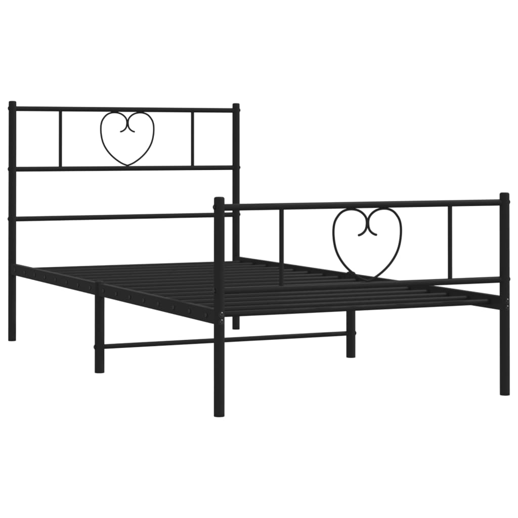 Metal Bed Frame Without Mattress With Footboard 75X190Cm