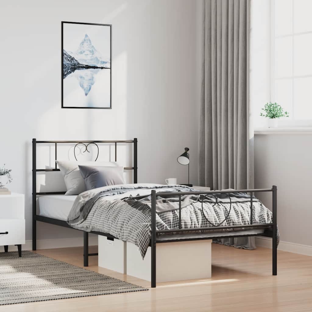 Metal Bed Frame Without Mattress With Footboard 75X190Cm