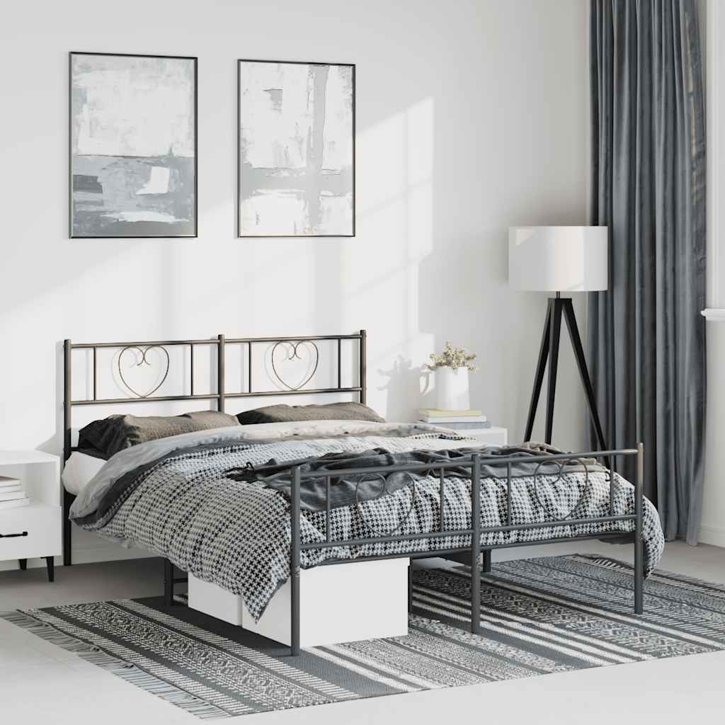 Metal Bed Frame Without Mattress With Footboard 75X190Cm