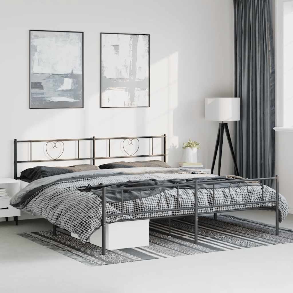 Metal Bed Frame Without Mattress With Footboard 75X190Cm