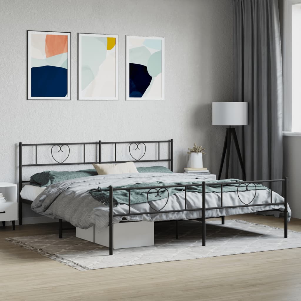 Metal Bed Frame Without Mattress With Footboard 75X190Cm