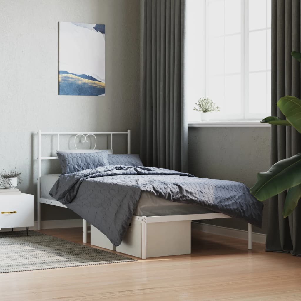 Metal Bed Frame Without Mattress With Footboard 75X190Cm