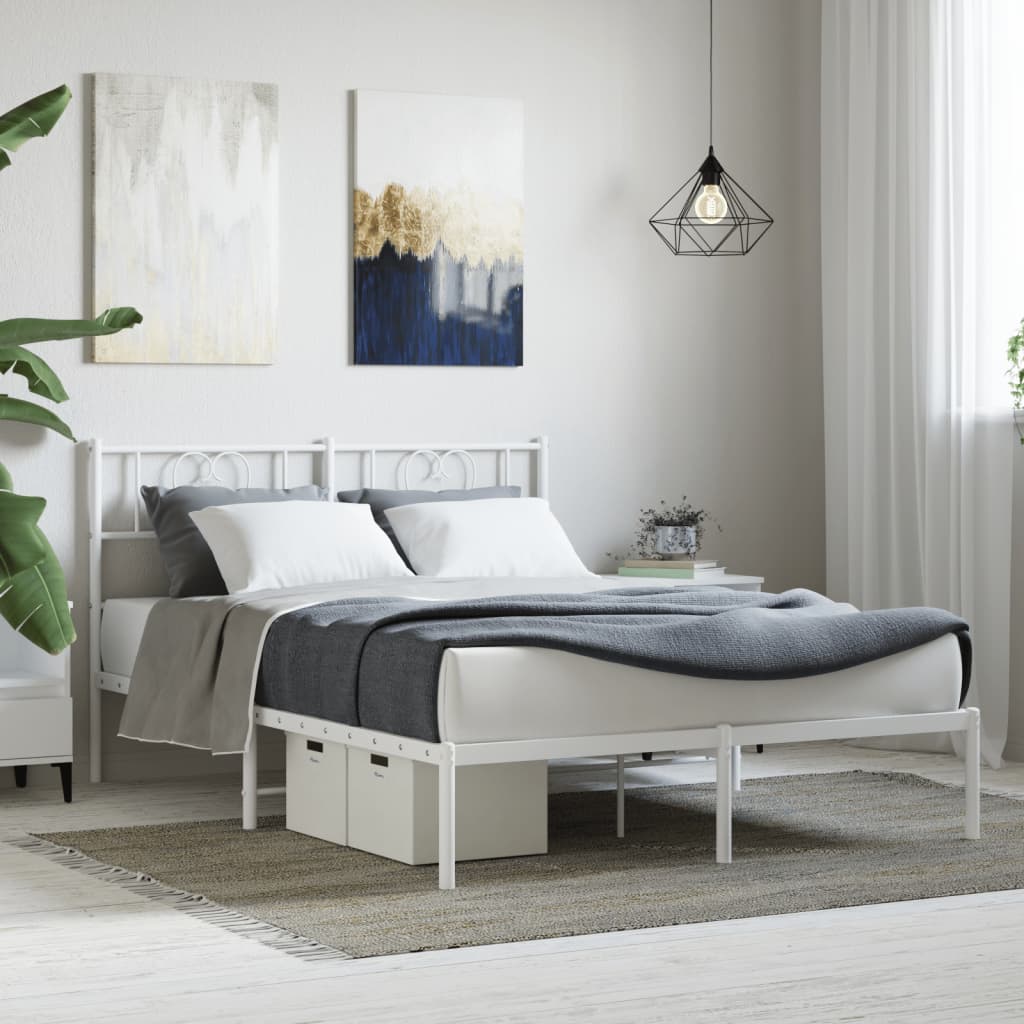 Metal Bed Frame Without Mattress With Footboard 75X190Cm