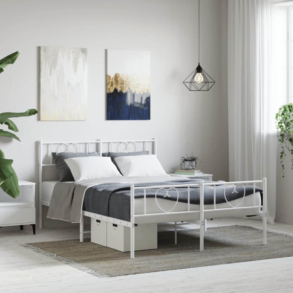 Metal Bed Frame Without Mattress With Footboard 75X190Cm