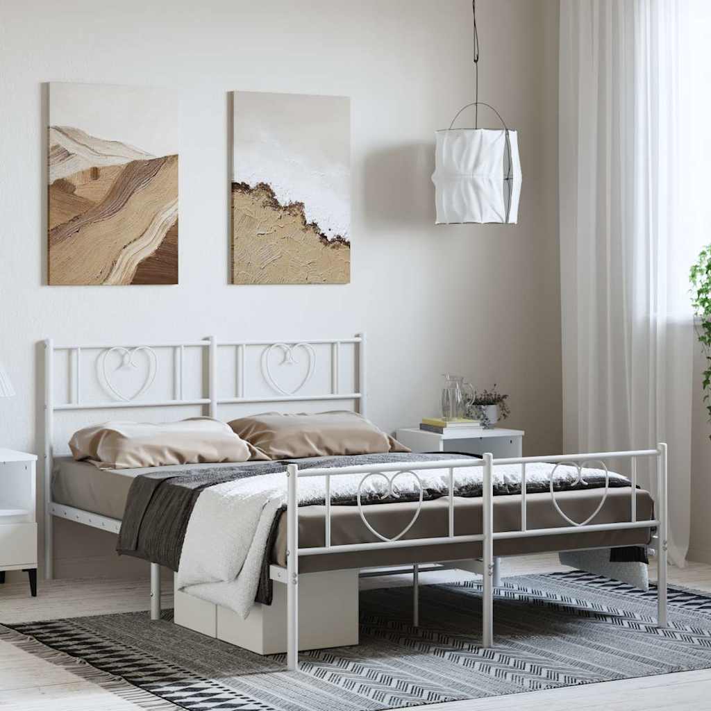 Metal Bed Frame Without Mattress With Footboard 75X190Cm