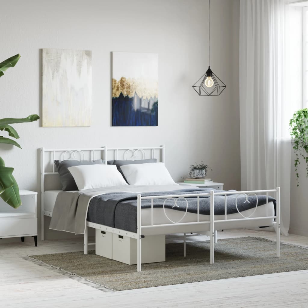 Metal Bed Frame Without Mattress With Footboard 75X190Cm