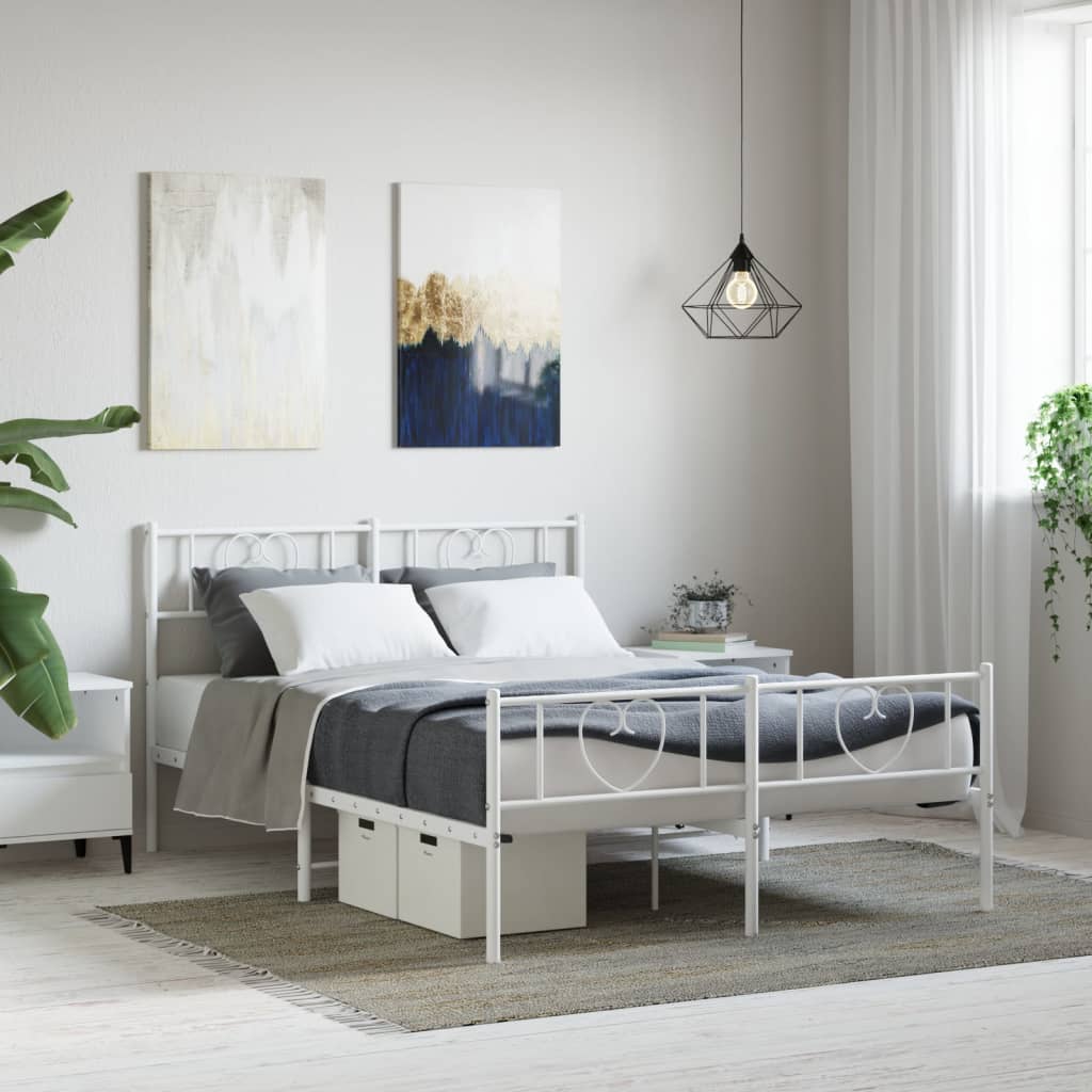 Metal Bed Frame Without Mattress With Footboard 75X190Cm