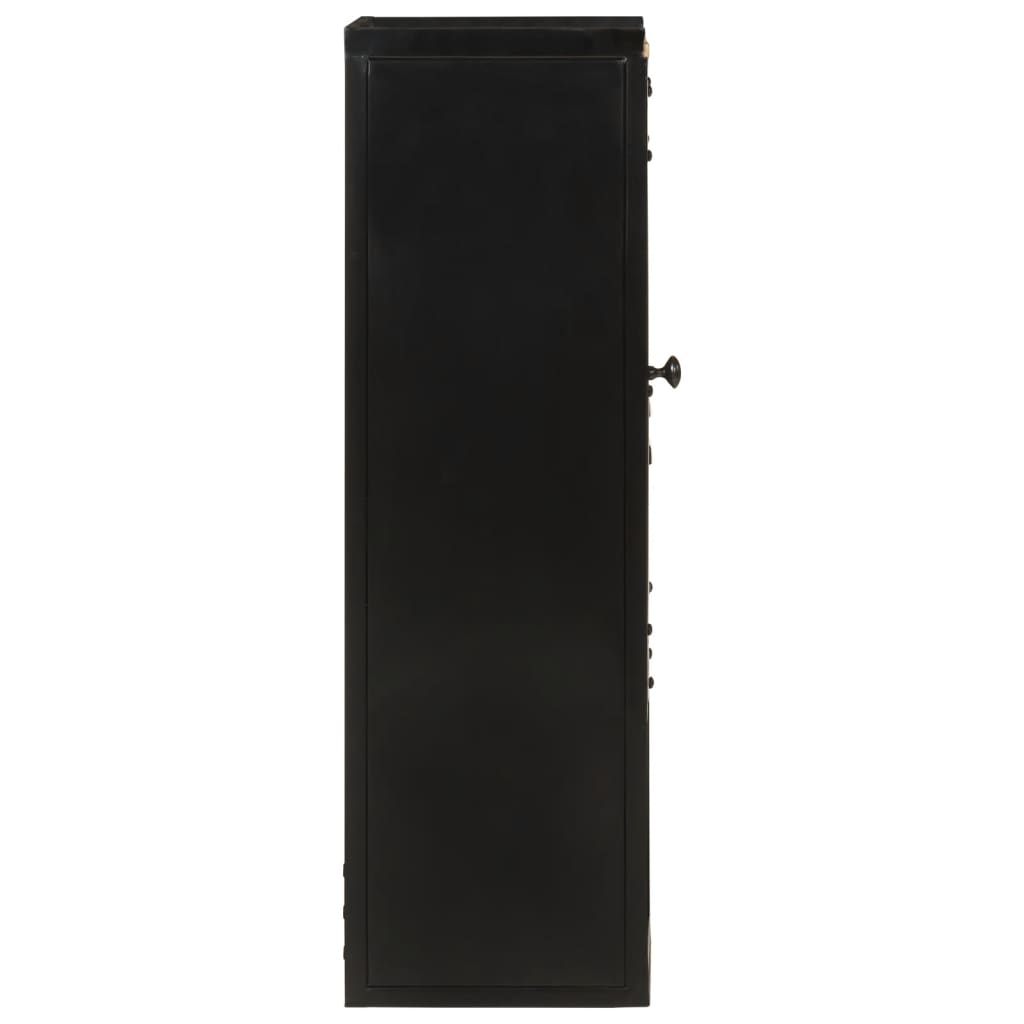 Bathroom Cabinet 40X27X90 Cm Iron And Solid Wood Mango