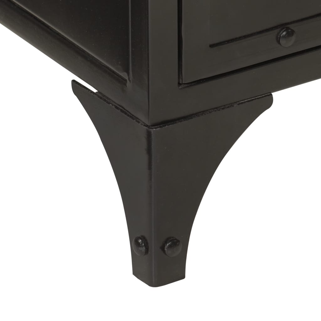 Bathroom Sink Cabinet 55X35X60 Cm Iron And Solid Wood Mango