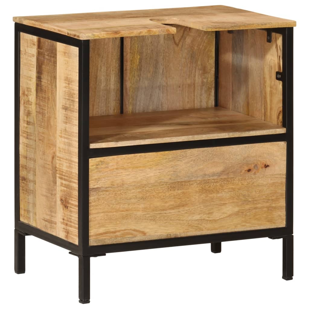 Bathroom Sink Cabinet 55X35X60 Cm Solid Wood Mango And Iron