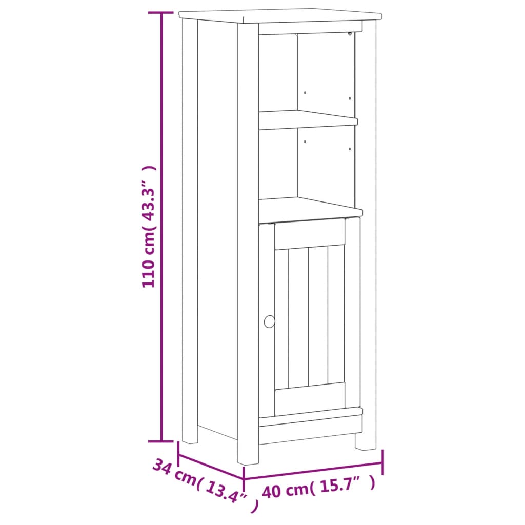 Bathroom Cabinet Berg Solid Wood Pine