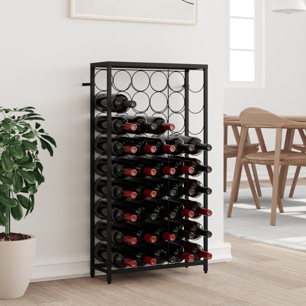 Wine Rack For 95 Bottles Black Wrought Iron