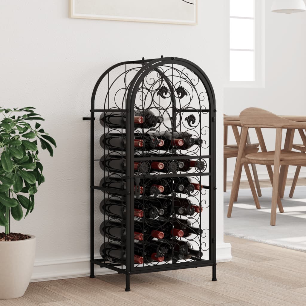 Wine Rack For 95 Bottles Black Wrought Iron