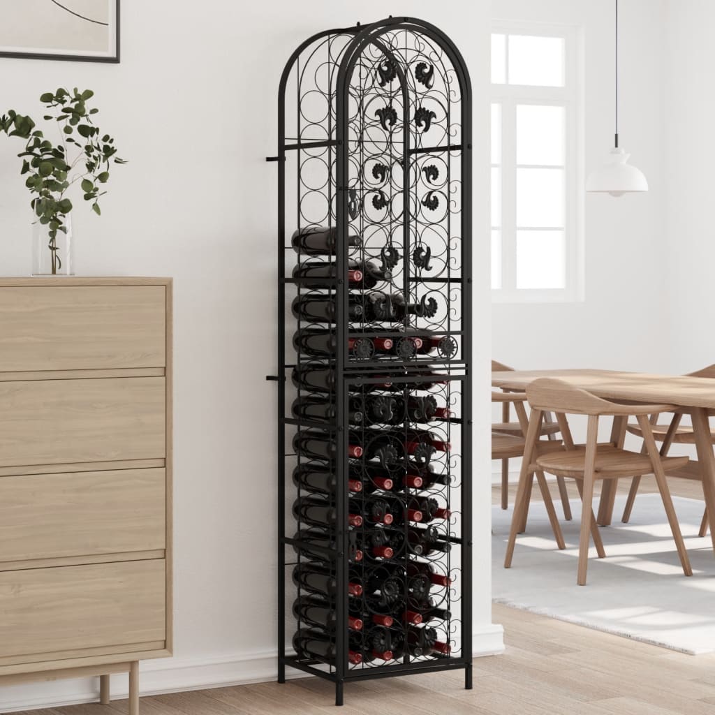 Wine Rack For 95 Bottles Black Wrought Iron