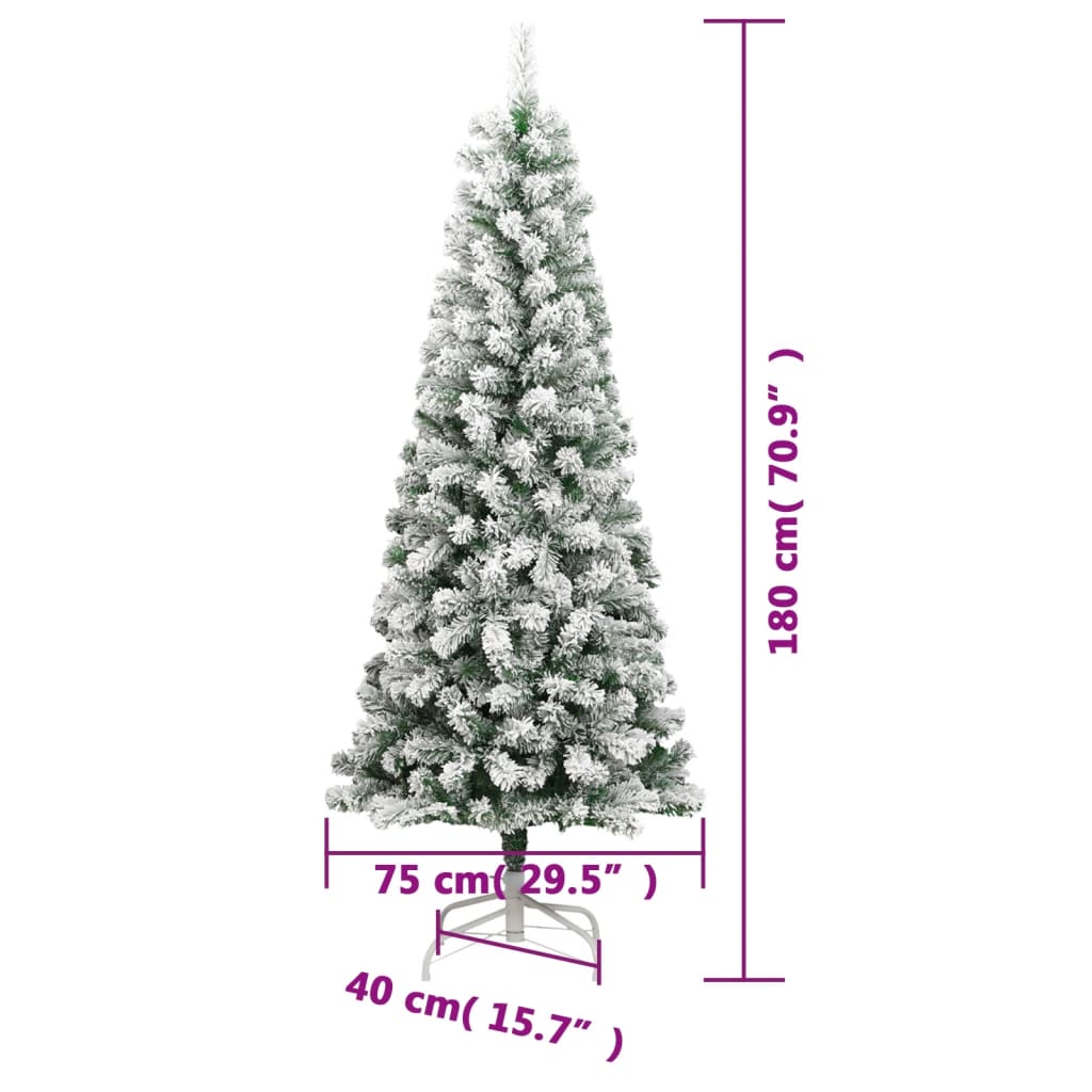 Artificial Hinged Christmas Tree With Flocked Snow