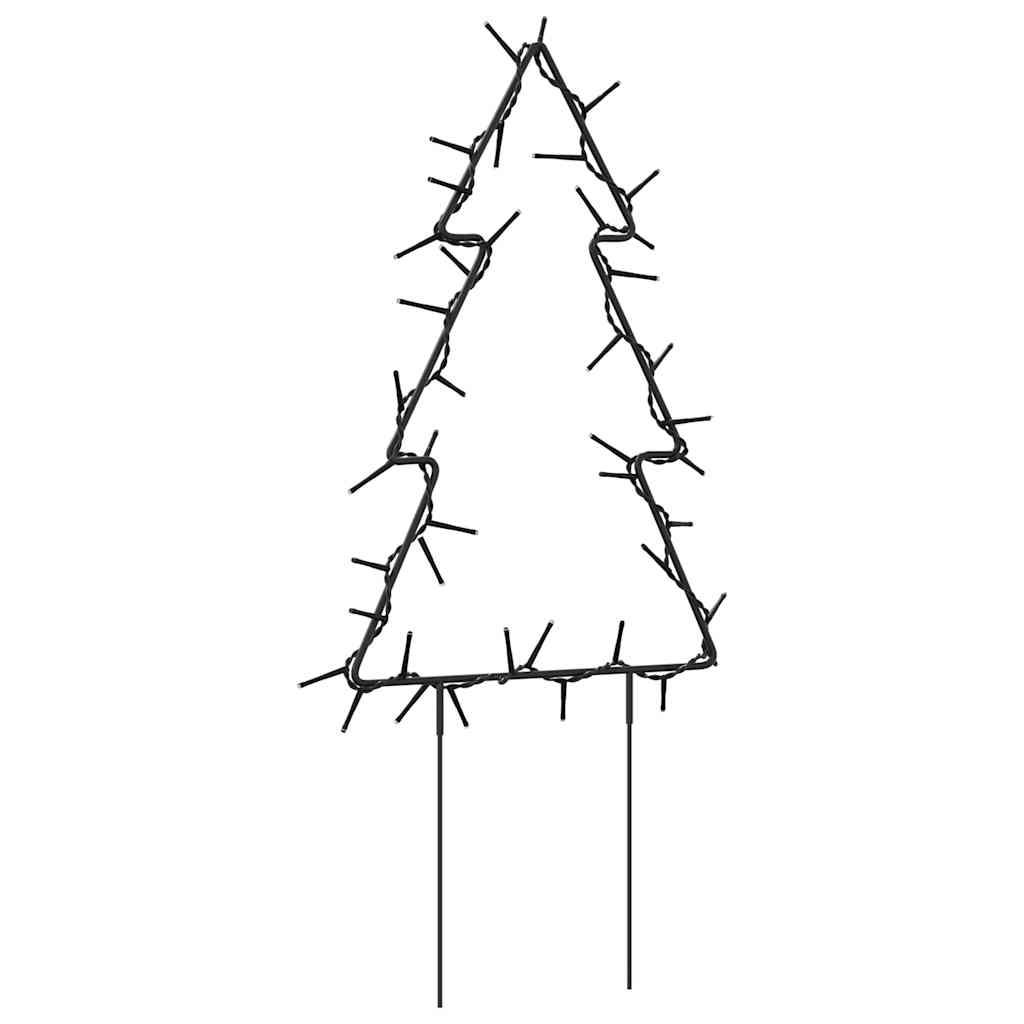 Christmas Light Decorations With Spikes 3 Pcs Tree 50 Leds 30 Cm