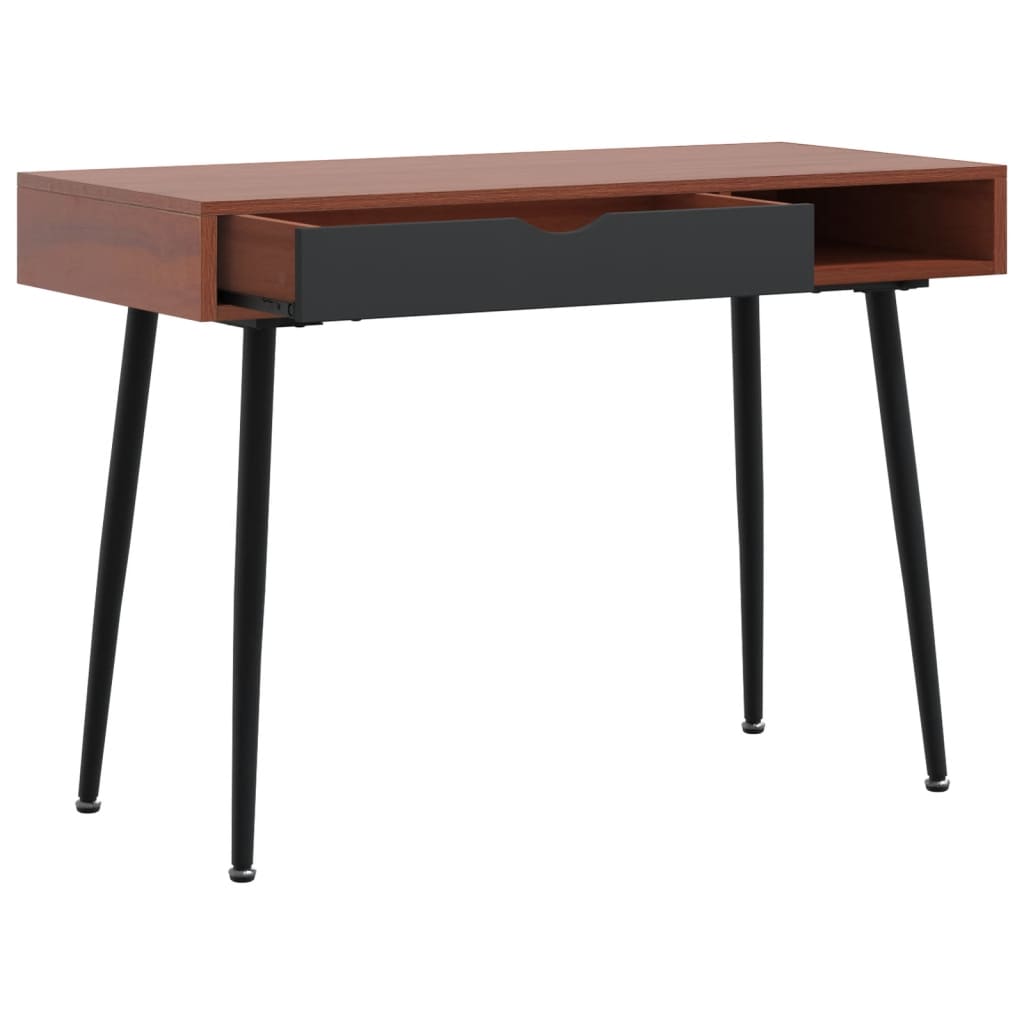Computer Desk With Drawer Brown 110X50X75 Cm Engineered Wood