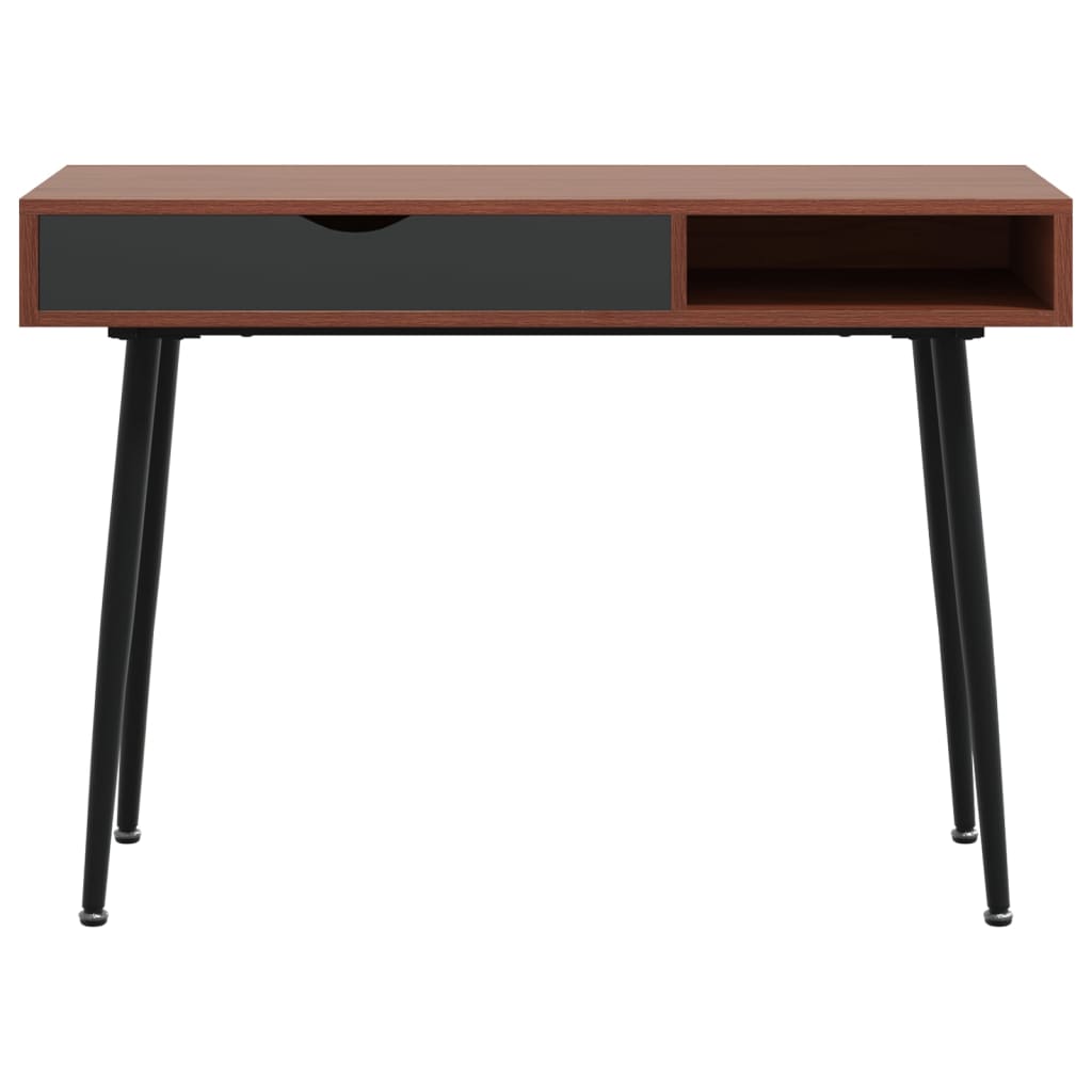 Computer Desk With Drawer Brown 110X50X75 Cm Engineered Wood