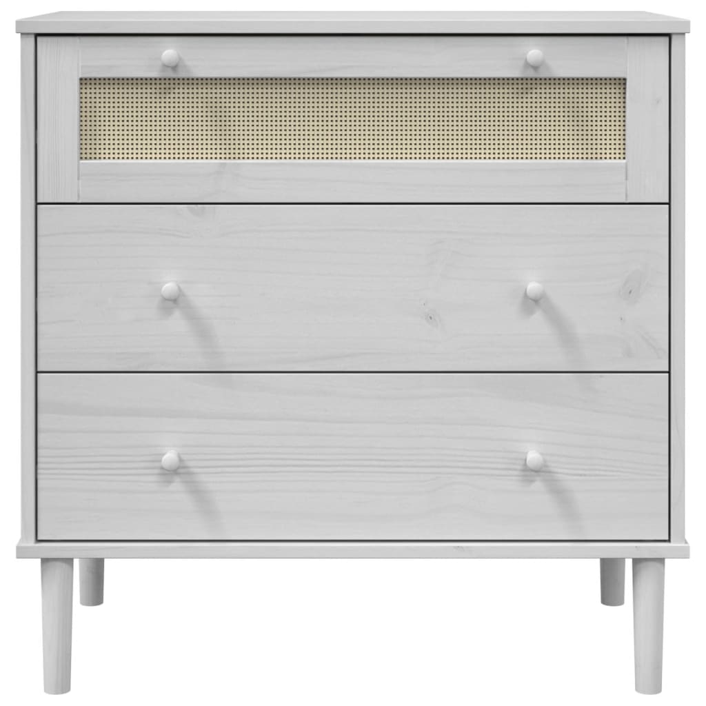 Drawer Cabinet Senja Rattan Look 80X40X80 Cm Solid Wood Pine