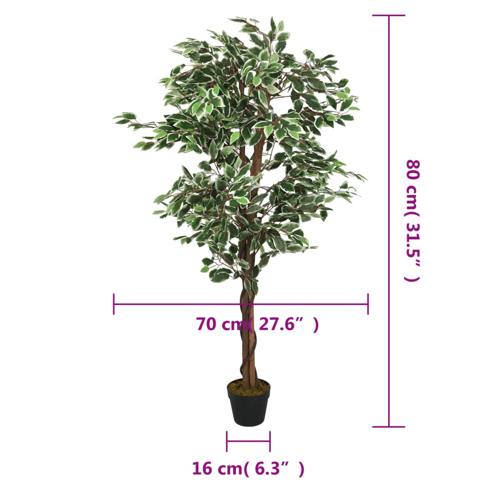 Artificial Ficus Tree 378 Leaves Green