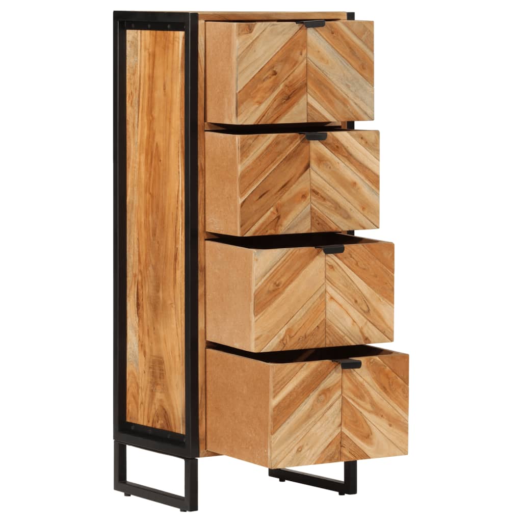Bathroom Cabinet 40X30X100 Cm Solid Wood Acacia And Iron
