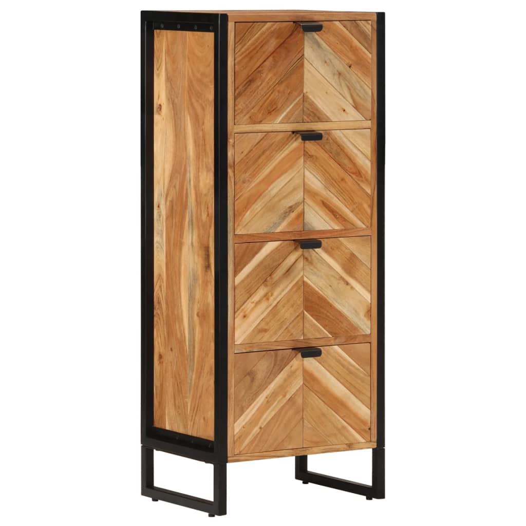 Bathroom Cabinet 40X30X100 Cm Solid Wood Acacia And Iron