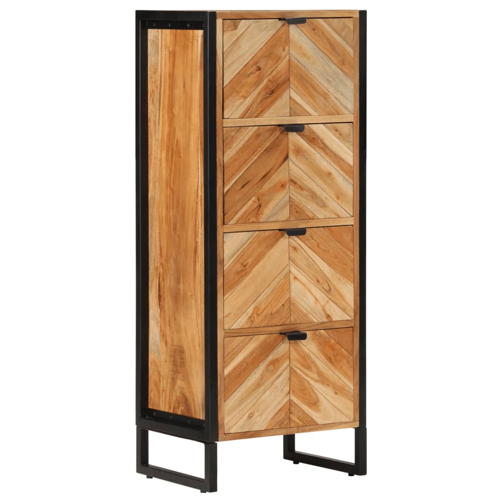 Bathroom Cabinet 40X30X100 Cm Solid Wood Acacia And Iron