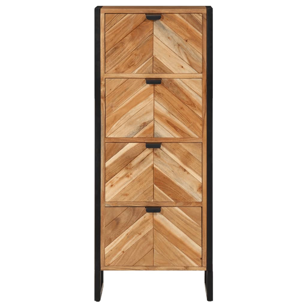 Bathroom Cabinet 40X30X100 Cm Solid Wood Acacia And Iron