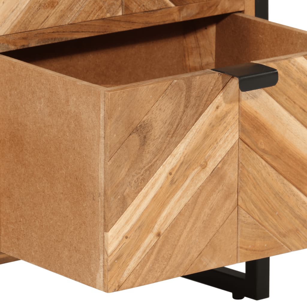 Bathroom Cabinet 40X30X100 Cm Solid Wood Acacia And Iron