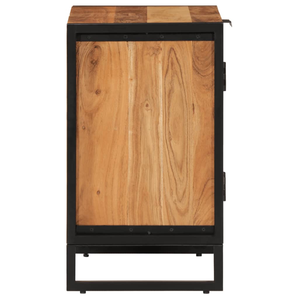 Bathroom Cabinet 55X35X60 Cm Solid Wood Acacia And Iron