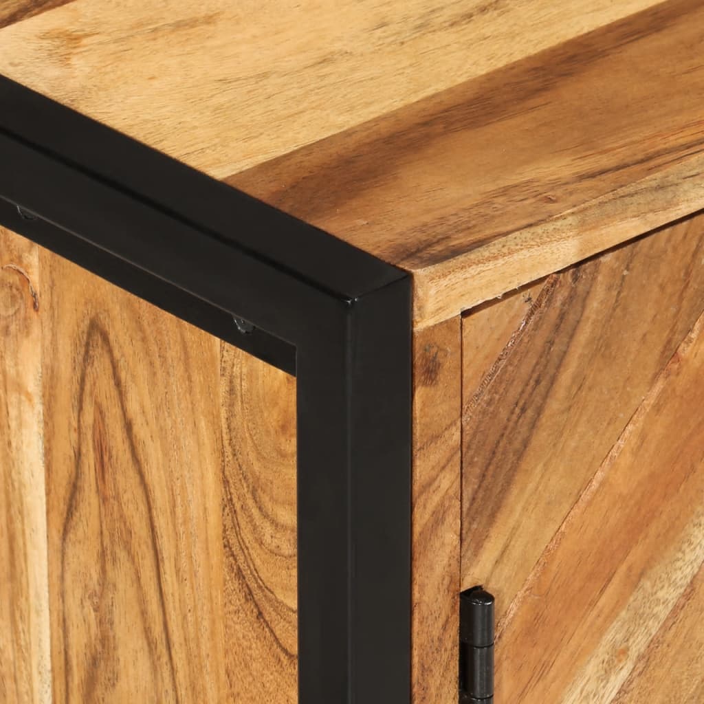 Bathroom Cabinet 55X35X60 Cm Solid Wood Acacia And Iron