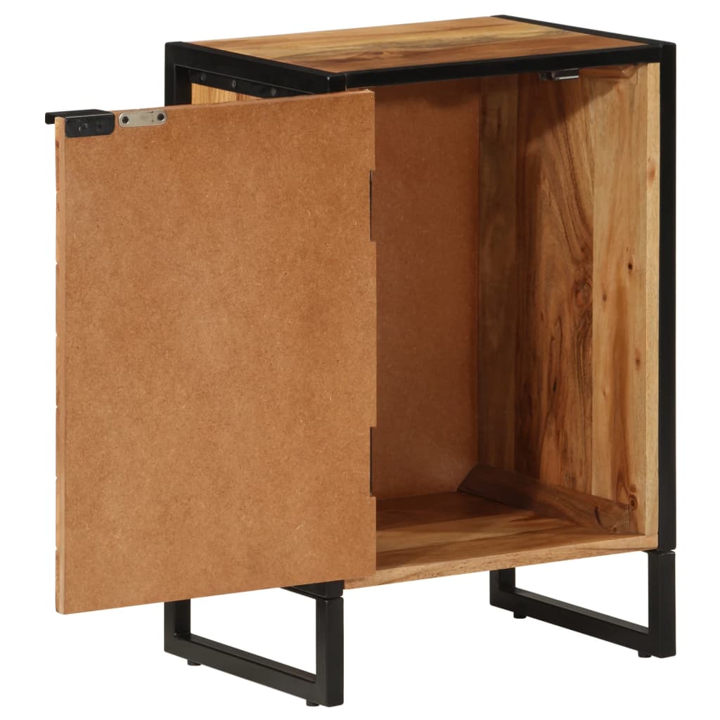 Bathroom Cabinet 40X30X60 Cm Solid Wood Acacia And Iron