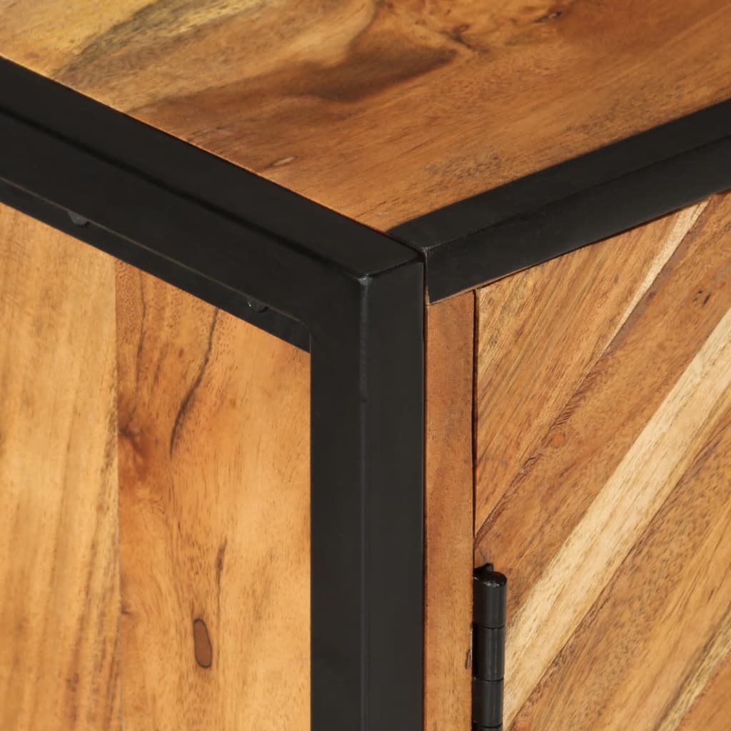 Bathroom Cabinet 40X30X60 Cm Solid Wood Acacia And Iron