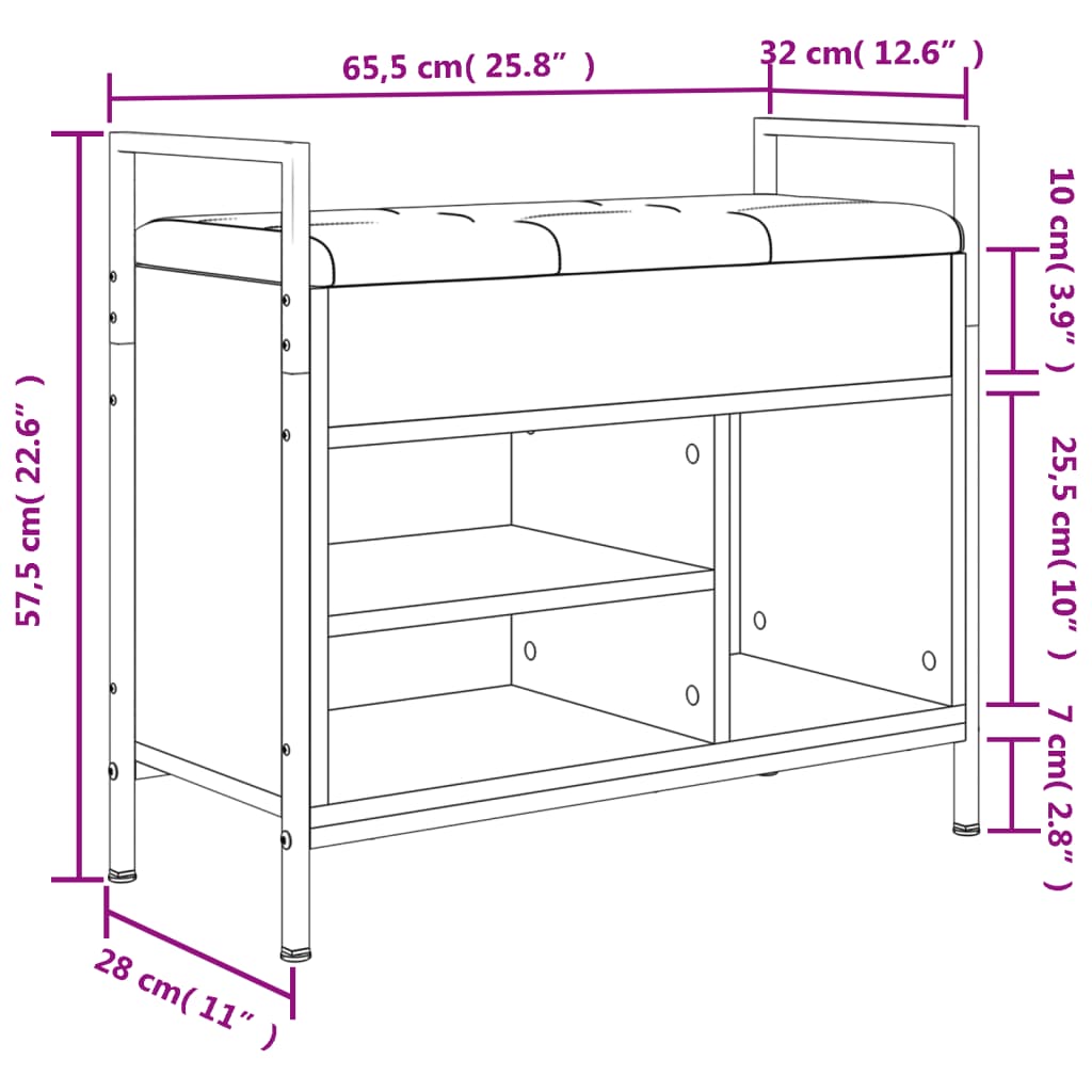 Shoe Bench Engineered Wood