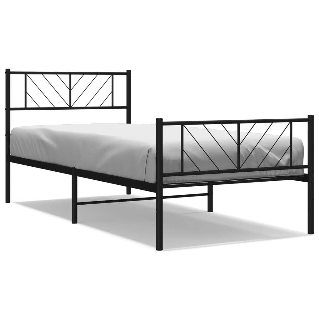 Metal Bed Frame Without Mattress With Footboard 75X190Cm
