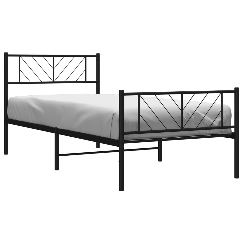 Metal Bed Frame Without Mattress With Footboard 75X190Cm