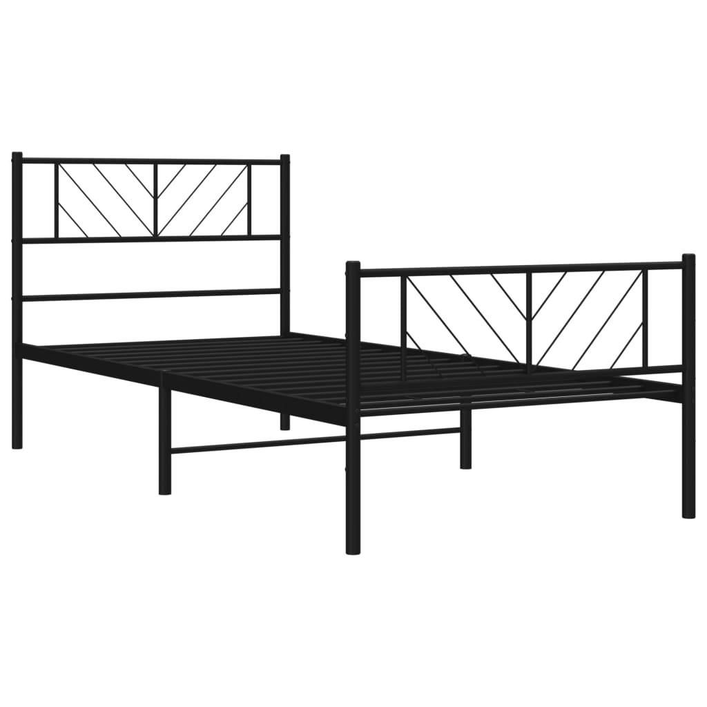 Metal Bed Frame Without Mattress With Footboard 75X190Cm