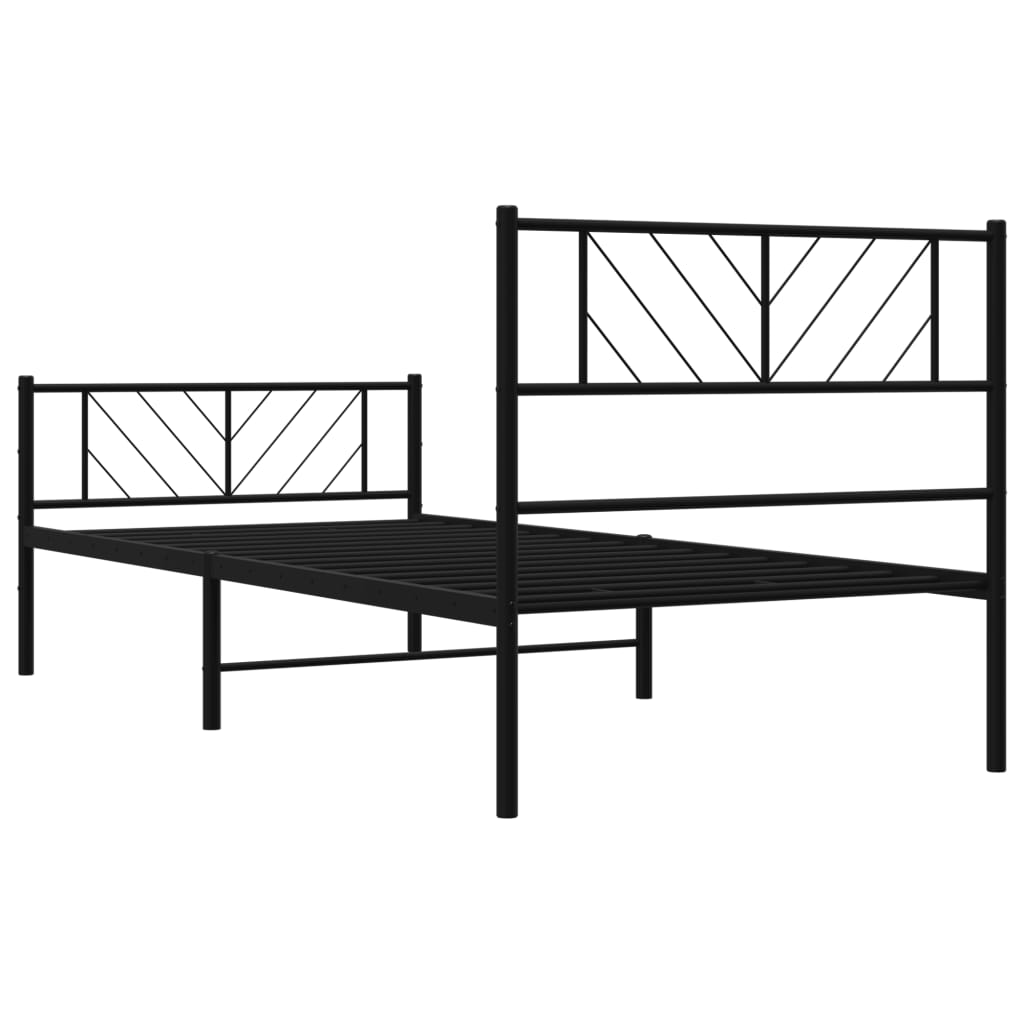 Metal Bed Frame Without Mattress With Footboard 75X190Cm