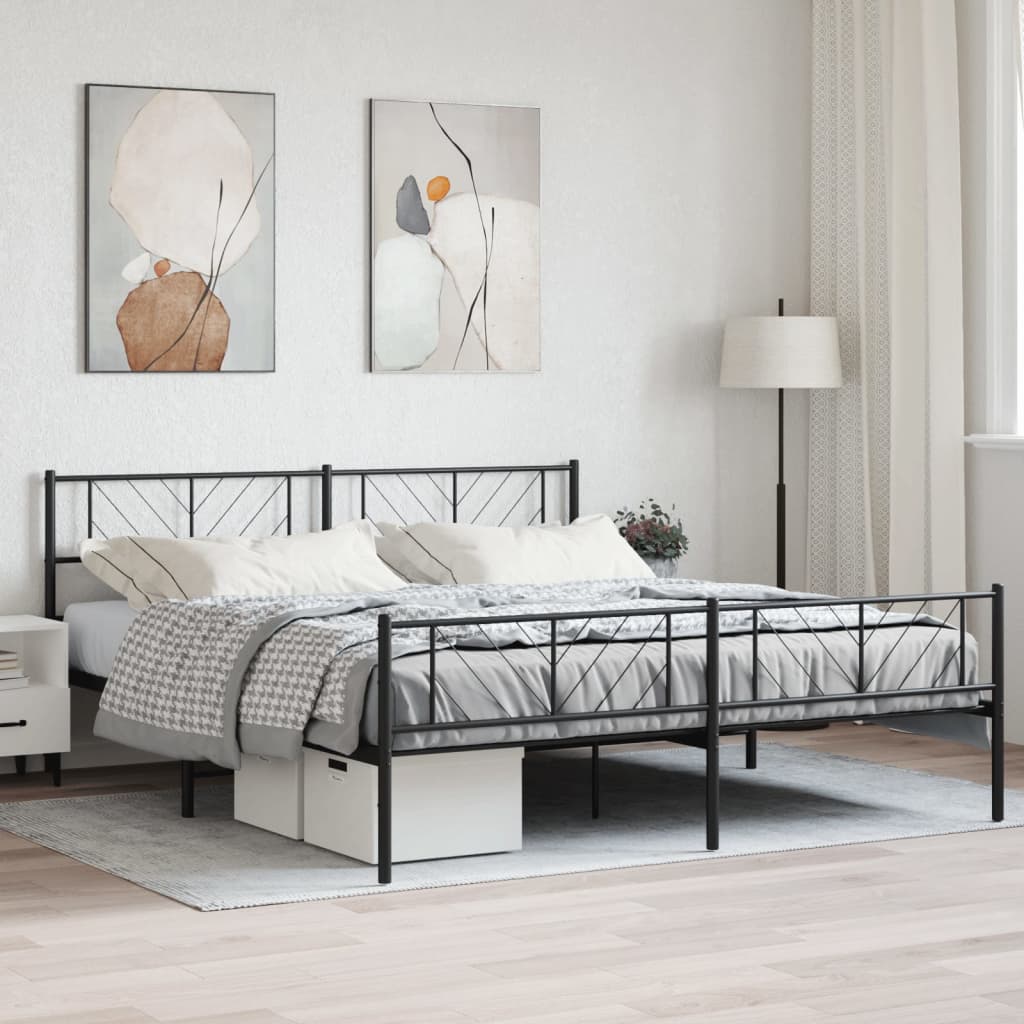 Metal Bed Frame Without Mattress With Footboard 75X190Cm
