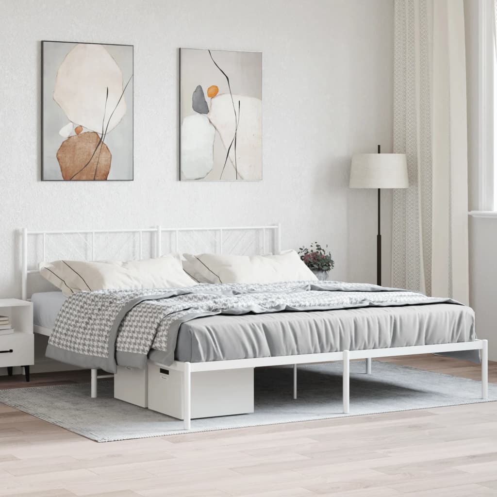 Metal Bed Frame Without Mattress With Footboard 75X190Cm