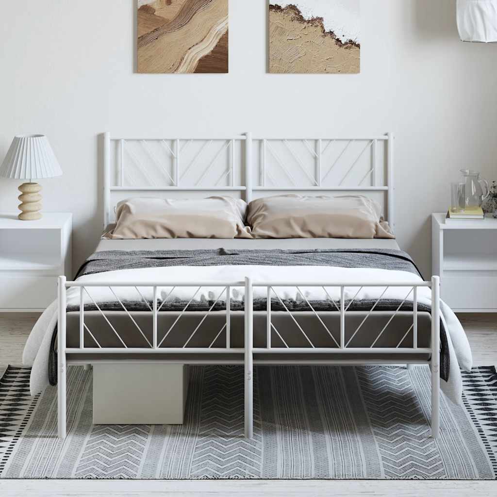 Metal Bed Frame Without Mattress With Footboard 75X190Cm