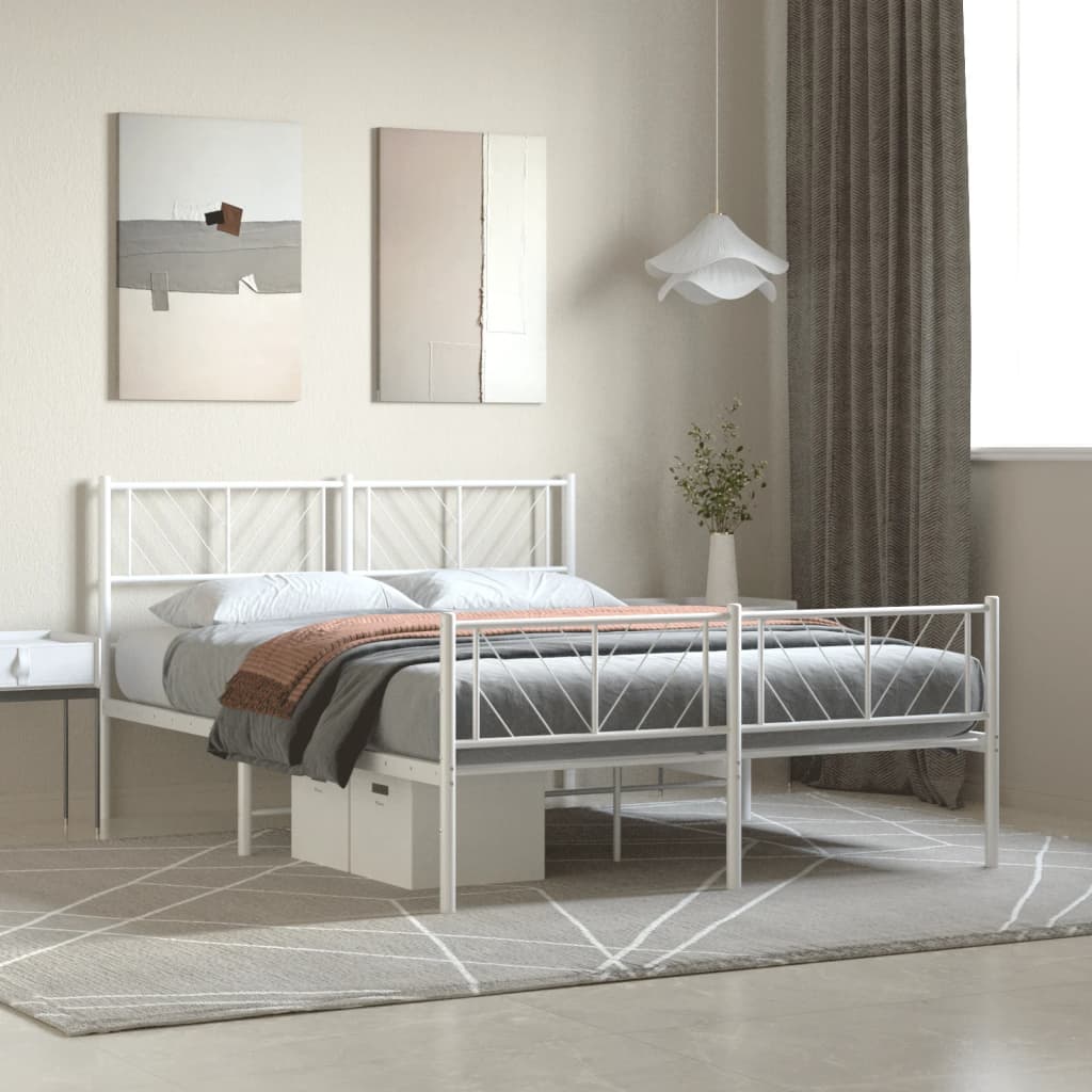 Metal Bed Frame Without Mattress With Footboard 75X190Cm