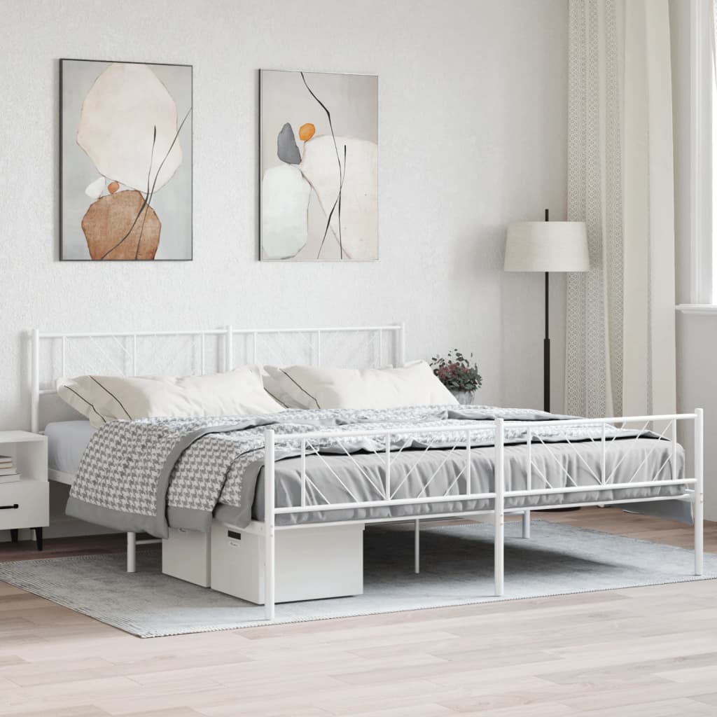 Metal Bed Frame Without Mattress With Footboard 75X190Cm