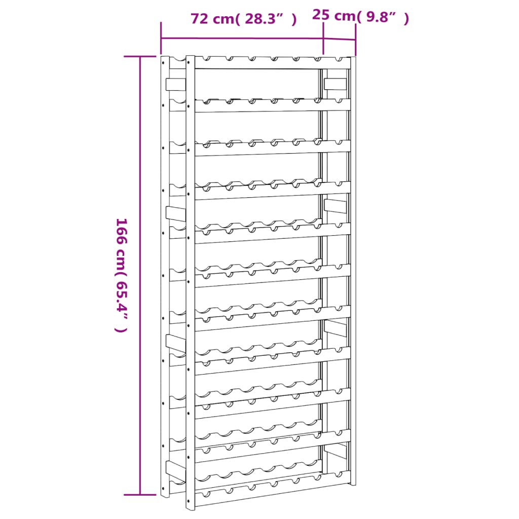 Wine Rack For 77 Bottles Solid Wood Pine
